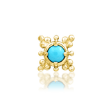 Suz – Turquoise Framed – 14K Gold Threadless End - piercing - zone.com