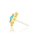 Suz – Turquoise Framed – 14K Gold Threadless End - piercing - zone.com