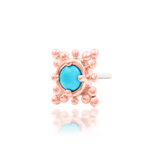 Suz – Turquoise Framed – 14K Gold Threadless End - piercing - zone.com