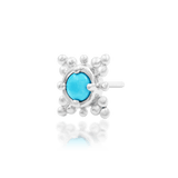 Suz – Turquoise Framed – 14K Gold Threadless End - piercing - zone.com