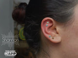 Suz – Turquoise Framed – 14K Gold Threadless End - piercing - zone.com