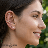 Swarovski CZ Prong – Classic Sparkle – 14K Gold Threadless End - piercing - zone.com