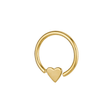 Sweet Heart - 14K Gold Heart Fixed Bead Ring - piercing - zone.com
