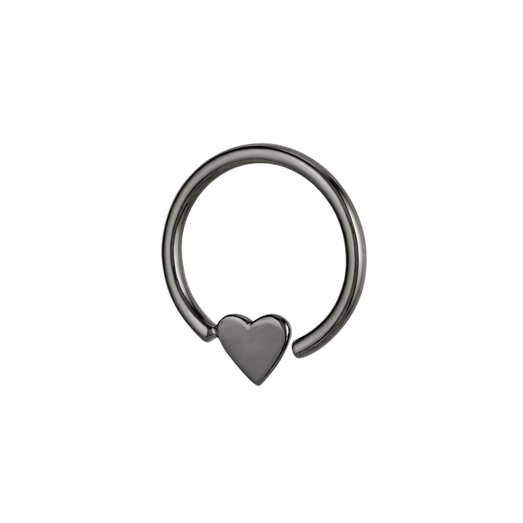 Sweet Heart - 14K Gold Heart Fixed Bead Ring - piercing - zone.com