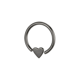 Sweet Heart - 14K Gold Heart Fixed Bead Ring - piercing - zone.com
