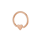 Sweet Heart - 14K Gold Heart Fixed Bead Ring - piercing - zone.com