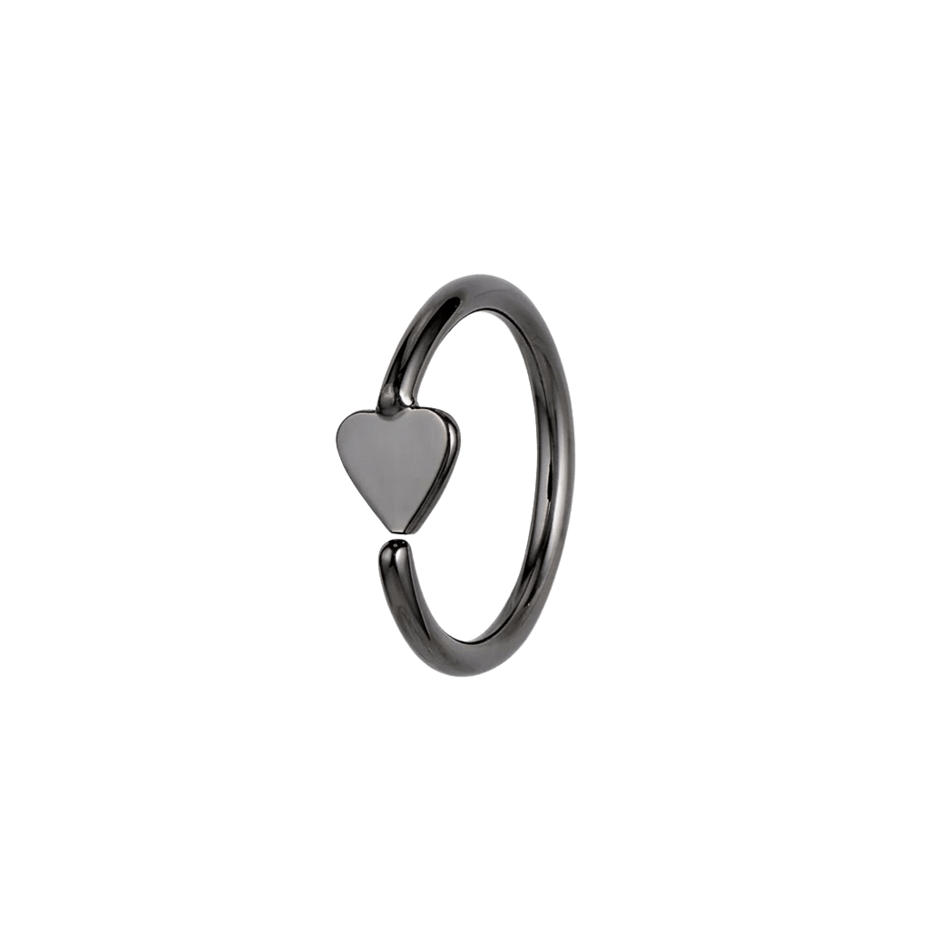 Sweet Heart - 14K Gold Heart Fixed Bead Ring - piercing - zone.com
