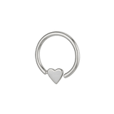 Sweet Heart - 14K Gold Heart Fixed Bead Ring - piercing - zone.com