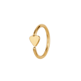 Sweet Heart - 14K Gold Heart Fixed Bead Ring - piercing - zone.com