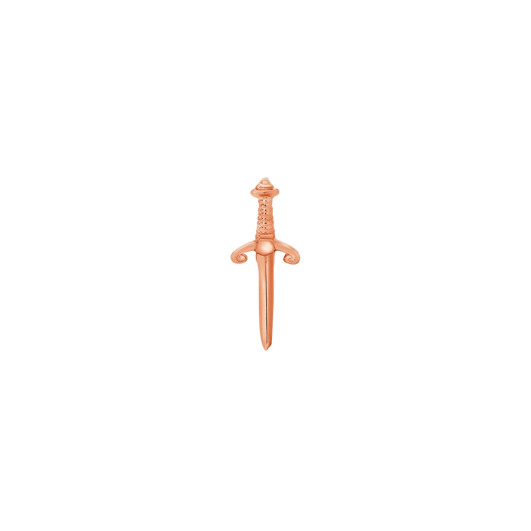 Sword – 14K Gold Threadless & Threaded End - piercing - zone.com