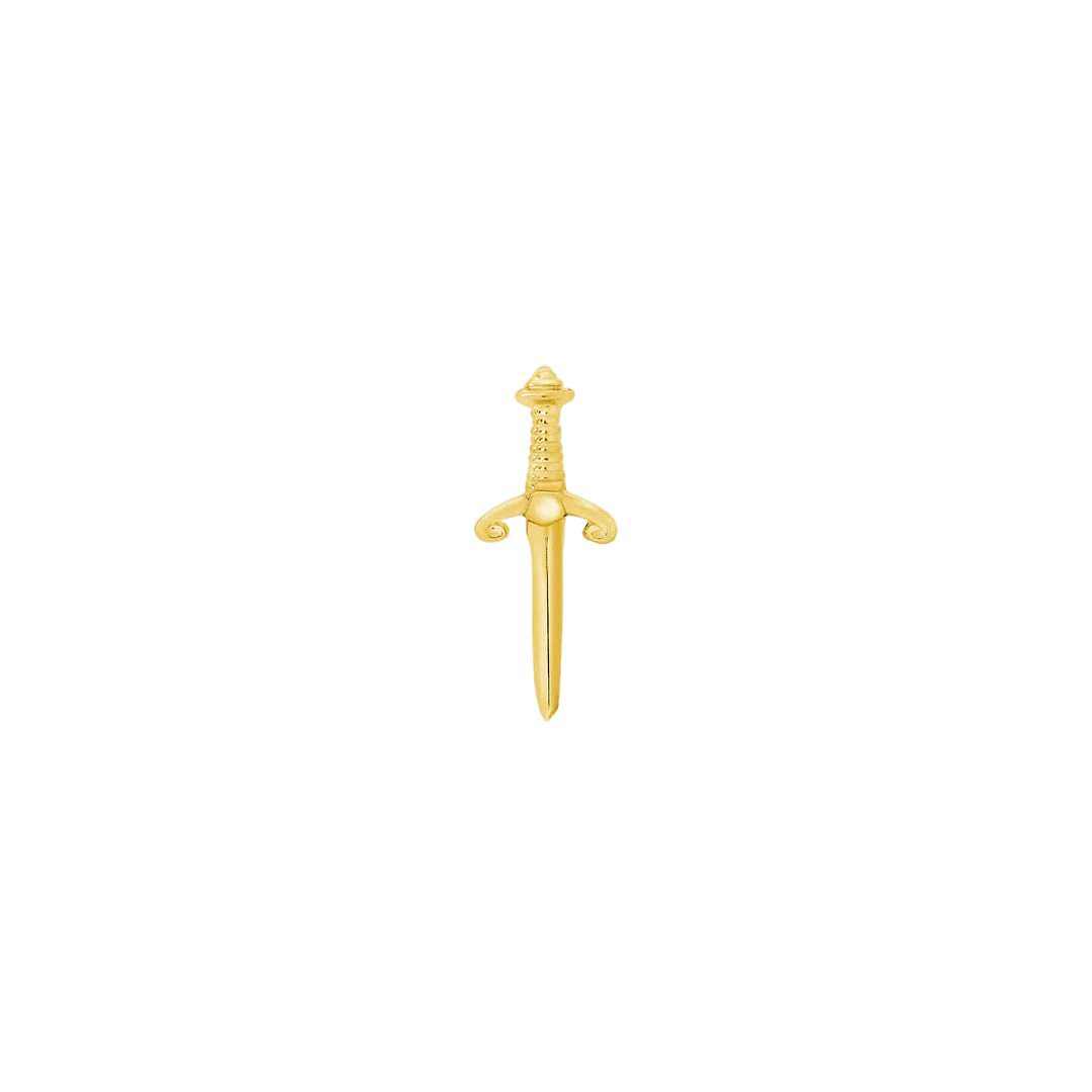 Sword – 14K Gold Threadless & Threaded End - piercing - zone.com