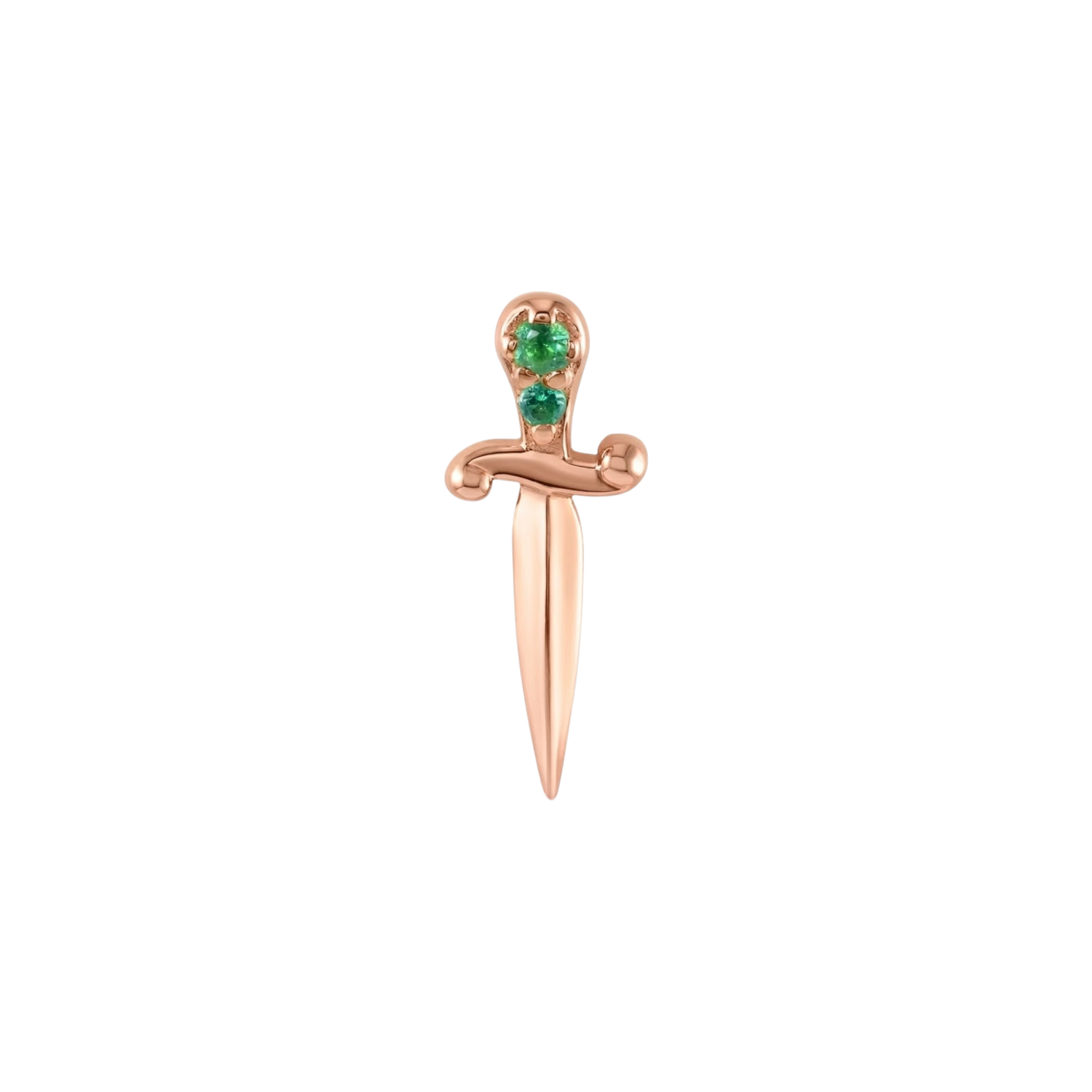 Sword with Gems – 14K Gold Threadless/Threaded End