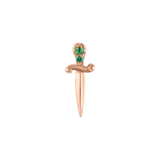 Sword with Gems – 14K Gold Threadless/Threaded End