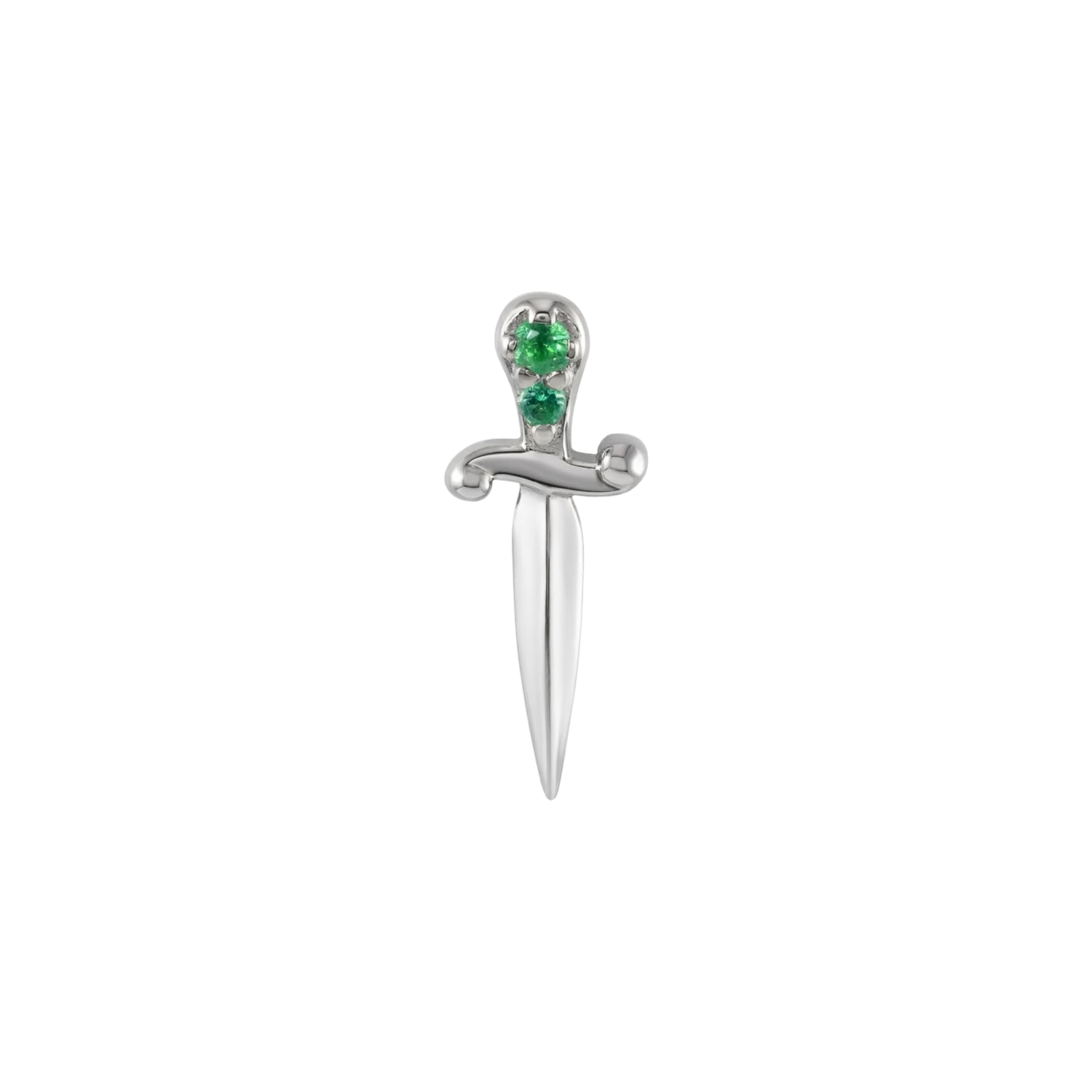Sword with Gems – 14K Gold Threadless/Threaded End