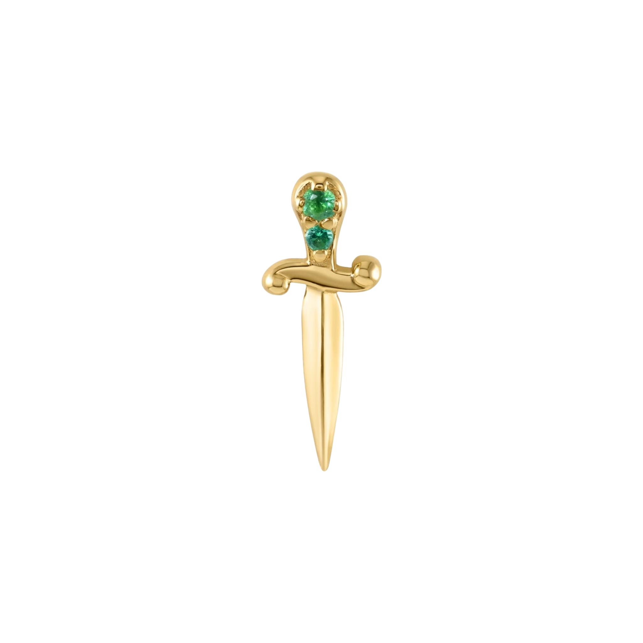 Sword with Gems – 14K Gold Threadless/Threaded End