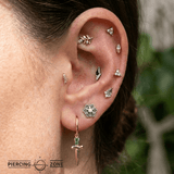 Sword with Gems – 14K & 18K Gold Gemstone Charm - piercing - zone.com