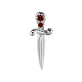 Sword with Gems – 14K Gold Threadless End - piercing - zone.com