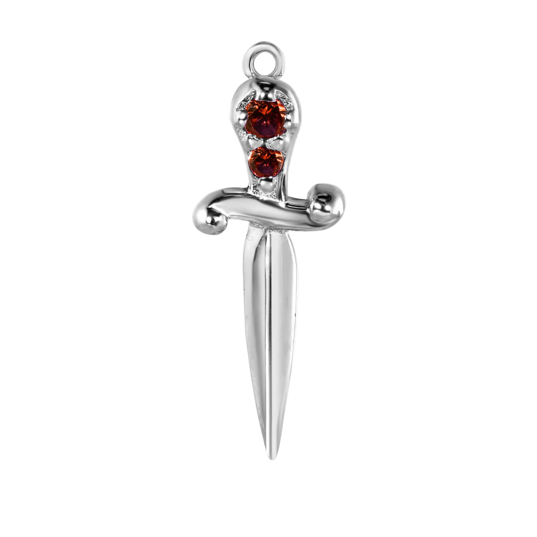 Sword with Gems Charm – 14K Gold Threadless End - piercing - zone.com
