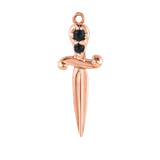 Sword with Gems Charm – 14K Gold Threadless End - piercing - zone.com