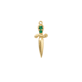 Sword with Gems – 14K & 18K Gold Gemstone Charm