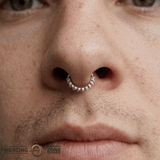 Sydney – 14K Gold Sculptural Clicker with Thorn Motif - piercing - zone.com