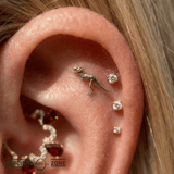 T - Rex – 14K Gold Threadless/Threaded End - piercing - zone.com