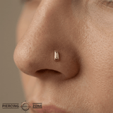 Tapered Baguette – Swarovski CZ Cut – 14K Gold Threadless End - piercing - zone.com