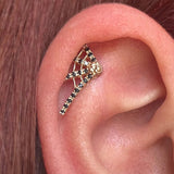 Tarantula Web – 14K Gold Gemstone Threadless End - piercing - zone.com