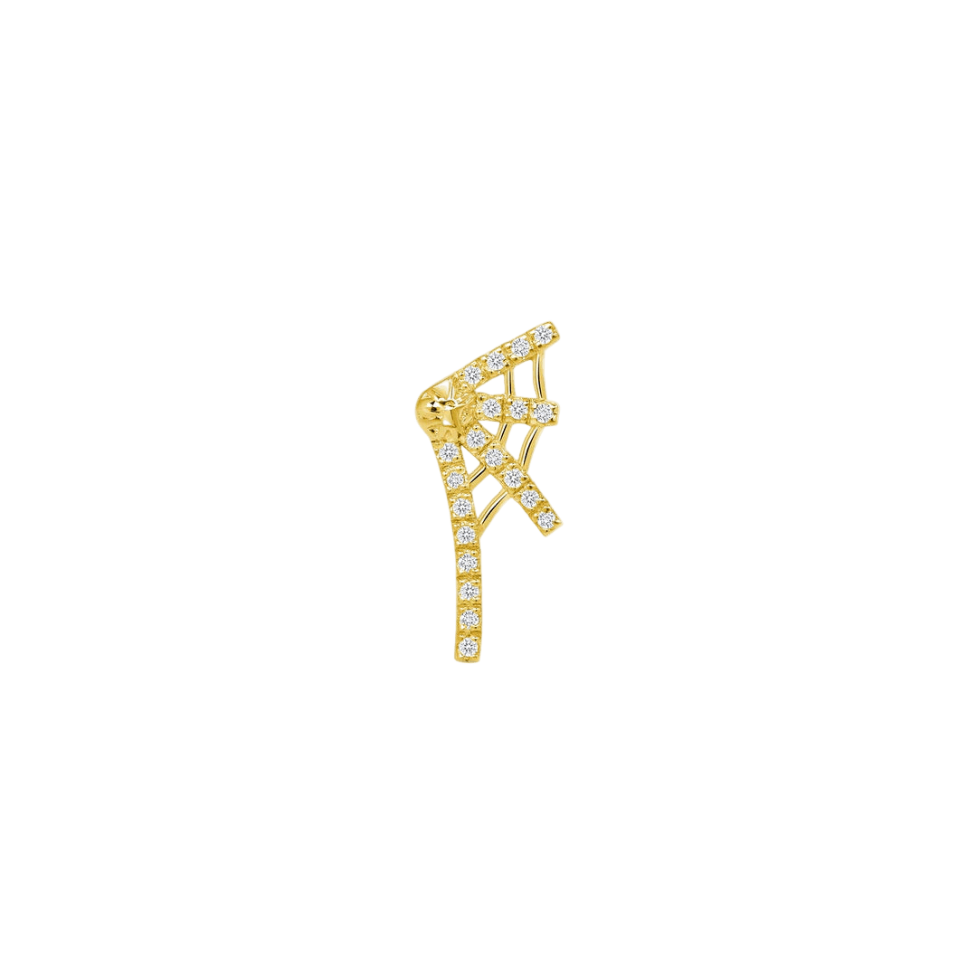 Tarantula Web – 14K Gold Gemstone Threadless End - piercing - zone.com