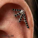 Tarantula Web – 14K Gold Threadless/Threaded End - piercing - zone.com