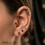 Tarantula Web – 14K Gold Threadless/Threaded End - piercing - zone.com