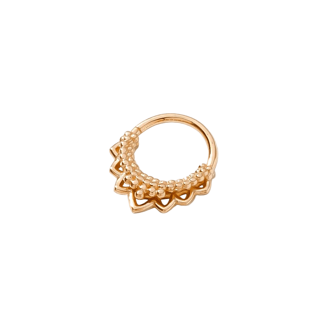 Temple Continuous Ring - 14K Gold Seamless Ring - piercing - zone.com