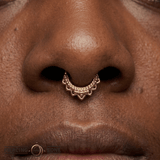 Temple Continuous Ring - 14K Gold Seamless Ring - piercing - zone.com