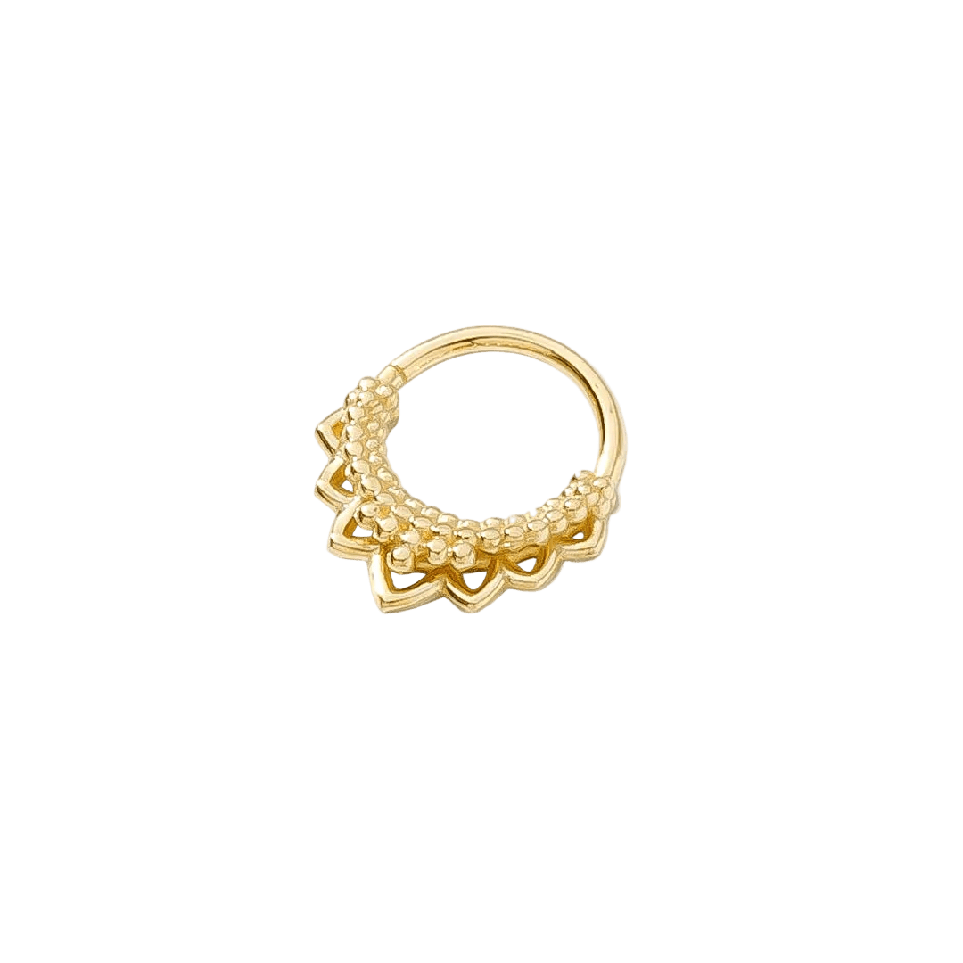 Temple Continuous Ring - 14K Gold Seamless Ring - piercing - zone.com