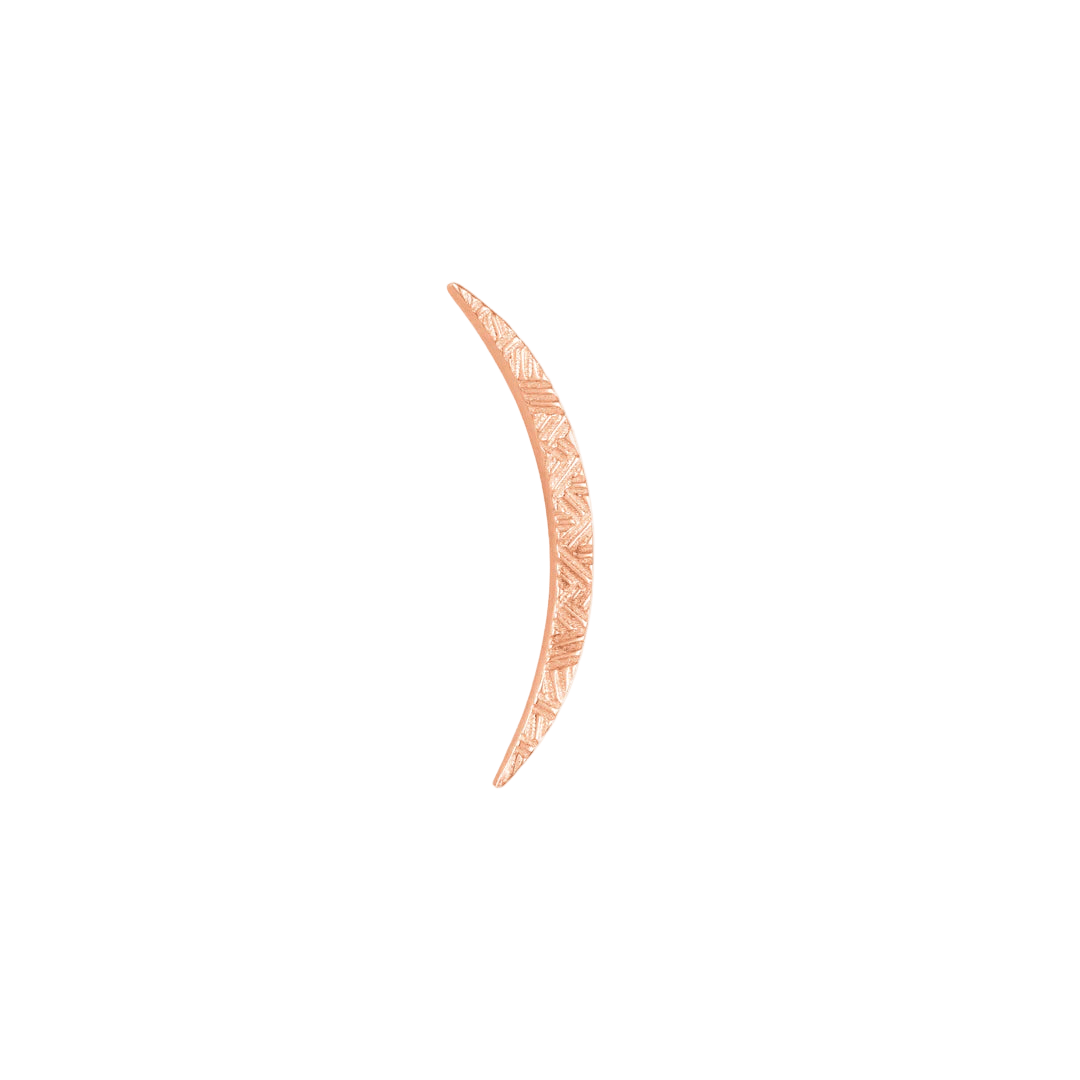Textured Luna – 14K Gold Threadless & Threaded End - piercing - zone.com