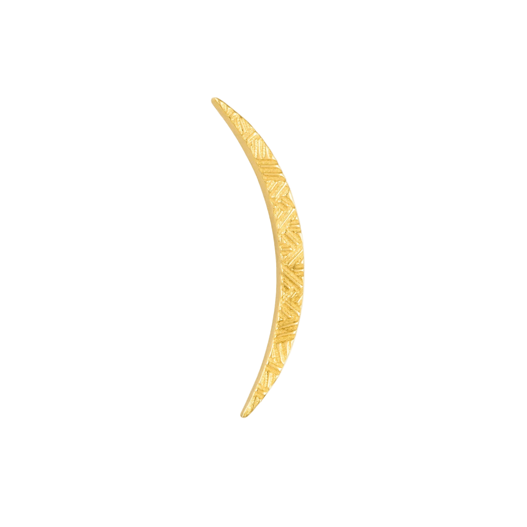 Textured Luna – 14K Gold Threadless & Threaded End - piercing - zone.com