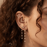 The Light – Pearl & CZ Duo – 14K Gold Threadless End - piercing - zone.com