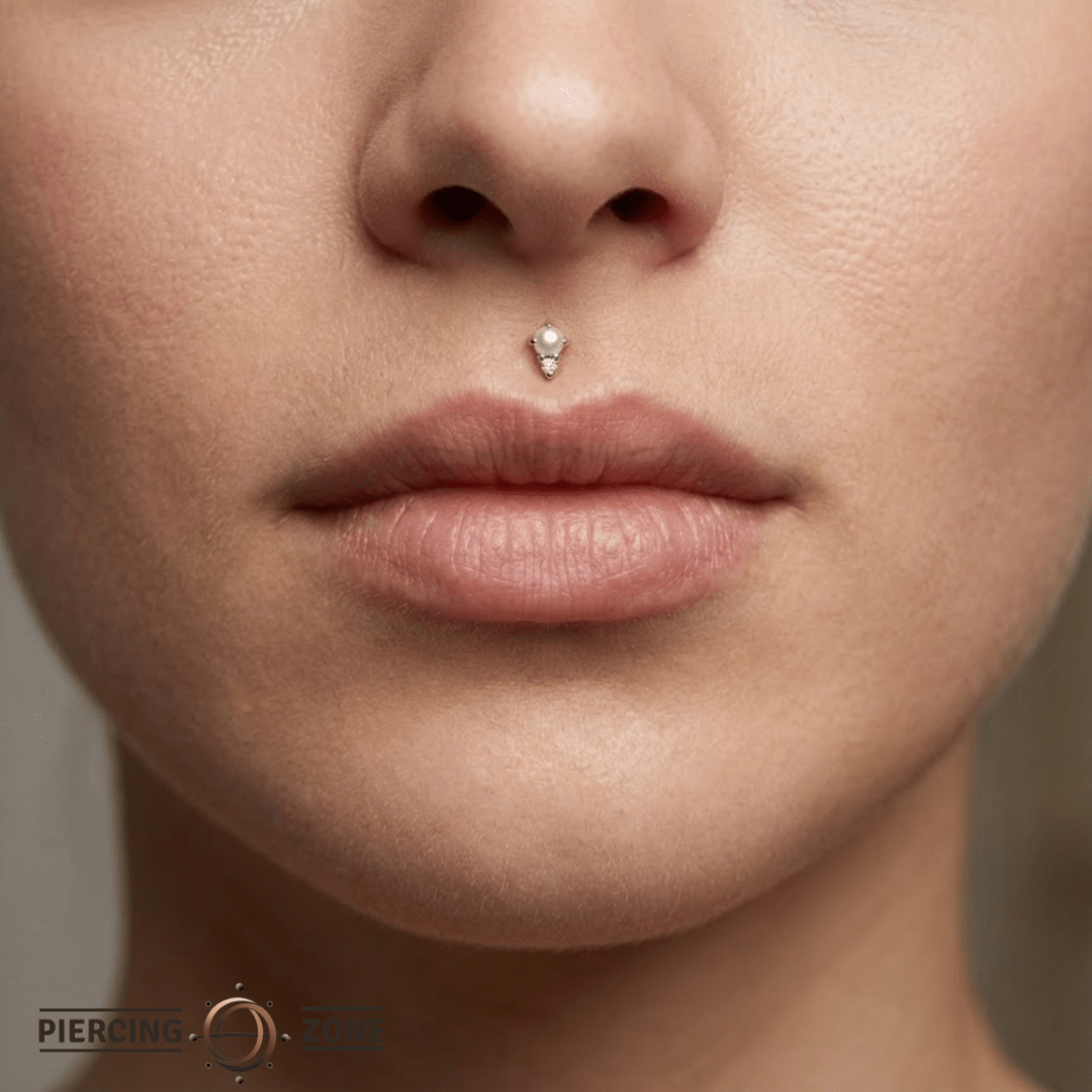 The Light – Pearl & CZ Duo – 14K Gold Threadless End - piercing - zone.com