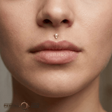 The Light – Pearl & CZ Duo – 14K Gold Threadless End - piercing - zone.com
