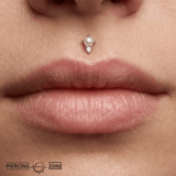 The Light – Pearl & CZ Duo – 14K Gold Threadless End - piercing - zone.com