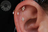 Ethereal Remix 14K Gold CZ Threadless End – Dazzling Shine