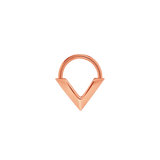 Thick V Seamless Ring – 14K Gold Cup & Divot Design - piercing - zone.com