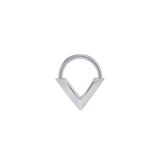 Thick V Seamless Ring – 14K Gold Cup & Divot Design - piercing - zone.com