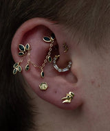Thorn – Sculptural Spike – 14K Gold Threadless End - piercing - zone.com