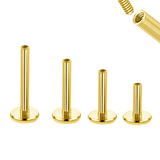 Threaded Labret Post – 14K Gold Internally Threaded - piercing - zone.com