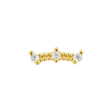 Three Gem Bar - 18K Gold Threadless/Threaded End - piercing-zone.com