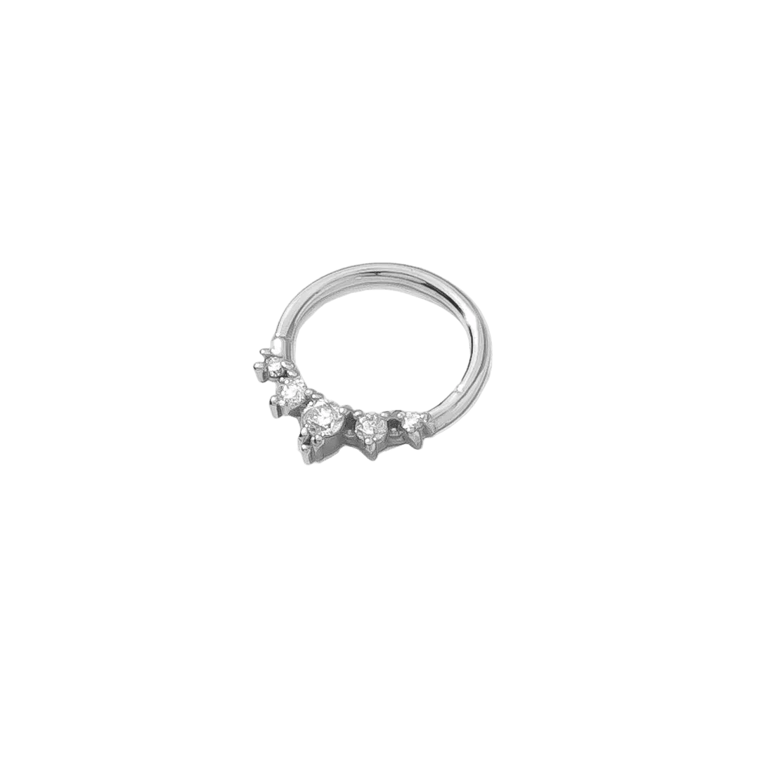 Throne Continuous Ring - 14K Gold Gem Seamless Ring - piercing - zone.com