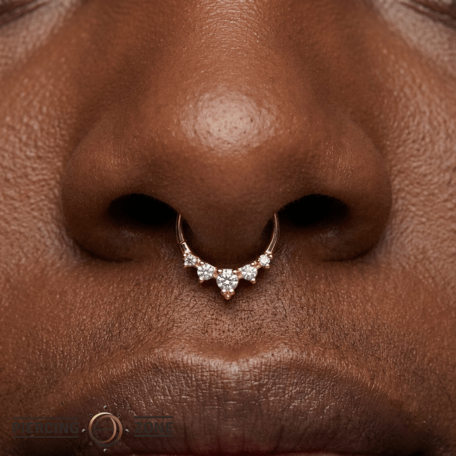 Throne Continuous Ring - 14K Gold Gem Seamless Ring - piercing - zone.com