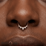 Throne Continuous Ring - 14K Gold Gem Seamless Ring - piercing - zone.com