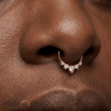 Throne Continuous Ring - 14K Gold Gem Seamless Ring - piercing - zone.com